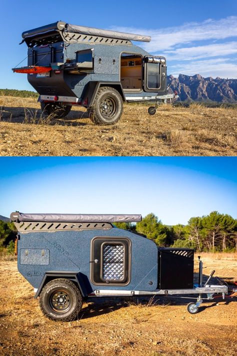 Dropy all-terrain teardrop micro-camper Trailer Conversion To Camper, Diy Teardrop Camper, Micro Camper Trailers, Diy Teardrop Trailer, Offroad Trailer, Teardrop Caravan, Homemade Camper, Camper Build, Rv Holiday