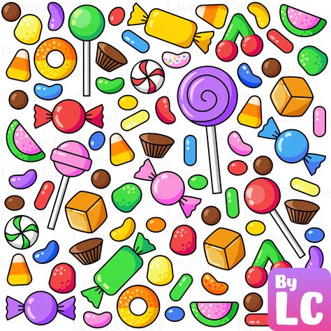 Cherry Gummies, Gummies Candy, Watermelon Gummies, Candy Drawing, Candy Images, Candy Clipart, Types Of Candy, Retro Candy, Candy Art