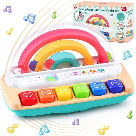 Amazon.com: PLAY Baby Musical Toys - Rainbow Baby Piano Toy Music & Sound Light Up Musical Toys for Toddlers 1-3, Multifunctional Baby Pop Up Toy Cause and Effect Toys for Toddlers Age 1+ and Up Girls Boys Gifts : Toys & Games Cause And Effect Toys, Baby Piano, Baby Learning Toys, Baby Musical Toys, Baby Pop, Toddler Christmas Gifts, Toys For Toddlers, Music Toys, Piano Keys