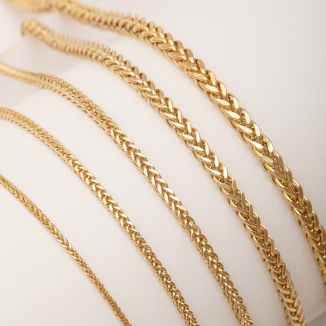 Buy 14K Real Gold Wheat Chain Necklace Solid Gold Wheat Chain online on Etsy India. Shop for handmade, vintage and unique Chains items from ChainJewelryME online on Etsy Solid Gold Chains, Everyday Necklace, Real Gold, Gold Chain, Chains Necklace, Gold Chains, Wheat, Solid Gold, Accessory Gift