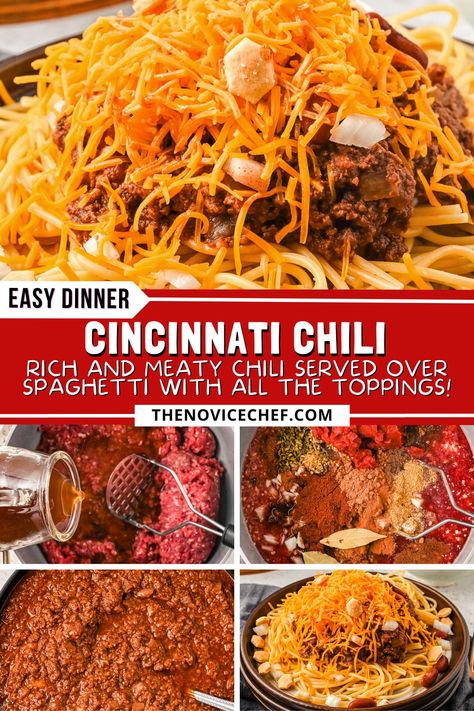 Chili Mac With Spaghetti Noodles, Chili With Pasta Recipe, Chili With Spaghetti Noodles, Chili Recipe With Noodles, Chili With Noodles, Chili Recipe Sweet, Chili Spaghetti Recipe, Chili Ideas, Chilli Mac