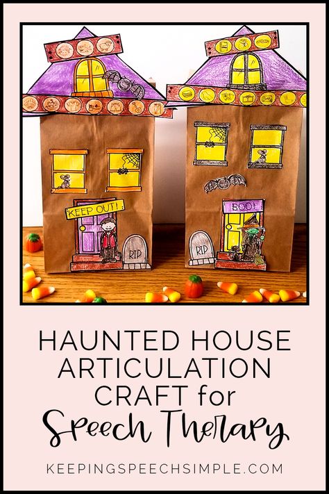 Halloween Speech Therapy Crafts, October Speech Therapy Activities, Paperbag Crafts, Halloween Speech Activities, Fall Speech Therapy, Halloween Speech Therapy Activities, Halloween Speech Therapy, Speech Therapy Themes, Language Activities Preschool