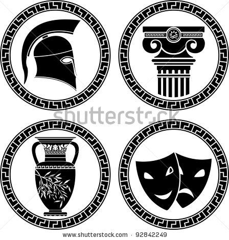 Grecian Cultural Icons Ancient Vase, Spartan Tattoo, Greek Pattern, Ancient Greek Art, Rome Antique, Greek Vases, Roman Sculpture, Greek Design, Greek Tattoos