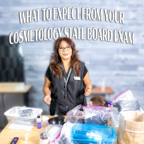 What to Expect From Your Cosmetology State Board Exam | Salon Success Academy Aesthetician License, Cosmetology State Board Exam, Cosmetology State Board, Exam Pictures, Cosmetology License, Licence Test, Job Images, Licensed Cosmetologist, Success Academy