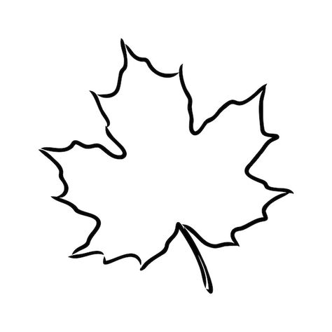 Fall leaf clipart black and white leaf d... | Premium Vector #Freepik #vector #sketch-art #tree-line-art #autumn #forest-sketch Autumn Leaf Clipart, Maple Leaf Line Drawing, Maple Leaf Line Art, Autumn Leaves Sketch, Fall Leaf Line Art, Leaves Design Drawing, Leaves Drawing Sketches, Leaves Clipart Black And White, How To Draw A Leaf