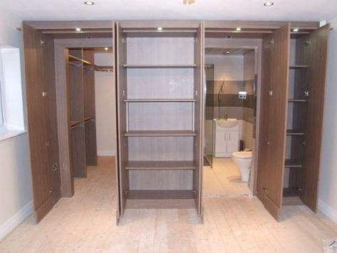 Ensuite idea hidden behind wardrobe run Walk Through Wardrobe To Ensuite, Walk In Wardrobe And Ensuite, Ensuite And Walk In Wardrobe, 1930 Bungalow, Master Suite Layout, Small Ensuite, Bedroom Wardrobe, En Suite Bathroom, Big Girl Rooms