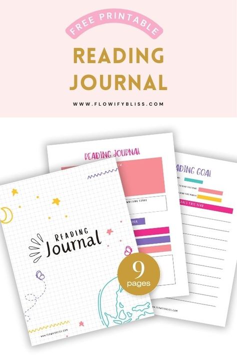 9 FREE Printable Reading Journal Pages-Reading Journal 7 Book Journal Free Printable, Reading Tracker Printable Free, Reading Journal Digital Free, Reading Journal Template Free Printables, Book Tracker Printable Free, Reading Journal Template, Reading Journal Printable, Journal Printables Free, Book Review Journal