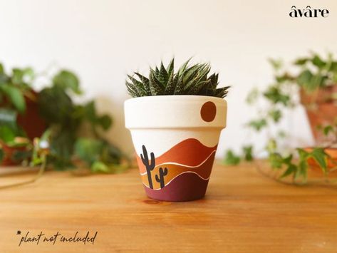 Painted Planter, Hand Painted Planter, Plant Pot Design, Diy Pottery Painting, Flower Pot Art, Plant Pot Diy, Painted Pots Diy, Painted Plant Pots, Painted Clay Pots