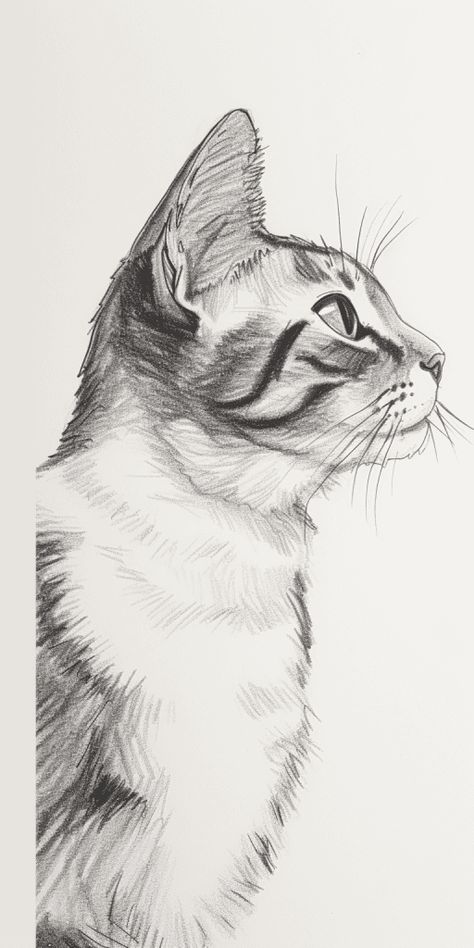 Drawings Ideas With Pencil, Pencil Sketching Ideas Creative, What To Draw Realistic, Good Pencils For Drawing, Drawing Cat Ideas, Art Sketches Pencil Ideas, Drawings Of Cats Sketch, Cat Drawings Realistic, Drawing With Pencil Ideas