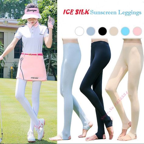 2PCS Ultra Stretch Lady Stockings Pantyhos Apparel Lady Sunscreen Pants Ice Silk Leggings Women Nine Points Socks Slim Golf Wear|Golf Pants| - AliExpress Female Golf Pants, Moisture-wicking Athleisure Bottoms For Golf, Moisture-wicking Golf Shorts For Summer, Golf Leggings, 4-way Stretch Golf Shorts For Summer, Silk Leggings, Golf Socks, Leggings Women, Golf Wear