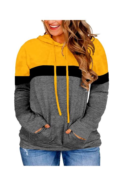 Womens Fashion Hoodies Pullover Sweatshirts Striped Sweatshirts, Fashion Hoodies, Plus Size Hoodies, Loose Pullover, Pullover Shirt, Fashion 2020, Casual Pullover, Pullover Sweatshirts, Casual Hoodie