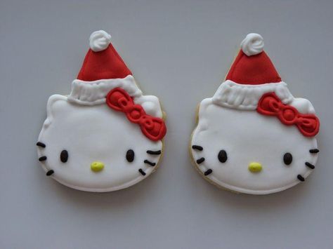 Hello Kitty Xmas, Kitty Cookies, Hello Kitty Theme Party, Christmas Baking Gifts, Hello Kitty Christmas Tree, Hello Kitty Food, Hello Kitty Cookies, Cookie Contest, Cookies Decoration