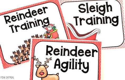 Reindeer Boot Camp, Reindeer Gross Motor Activities, Preschool Reindeer Games, Reindeer Games For Kids, Camping Activites For Kids, Pink Oatmeal, Camp Craft Ideas, Holiday Fitness, Christmas Yoga