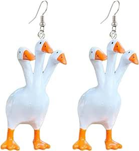 Cute Goose, Weird Earrings, Pet Jewelry, Interesting Animals, Funky Earrings, Lovely Animals, Mother Birthday Gifts, Earring Crafts, Animal Fashion