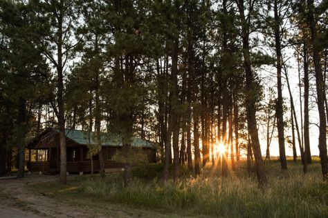 You'll Have A Front Row View Of The Nebraska Niobrara River Valley In These Cozy Cabins Travel Nebraska, Cozy Cabins, The Spruce, Guest Ranch, The Pines, Little Cabin, River Valley, Scenic Beauty, Pine Forest