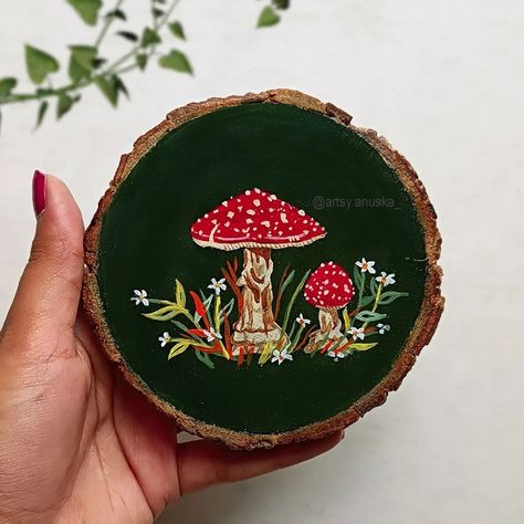 Do you like mushrooms 🍄??? Share your views 👀 . . . . #art #artoftheday #artistsoninstagram #acrylicpainting #woodsliceart #colour #mushrooms #painting #woodslices #drawing #follow #share Mushrooms Painting, Wood Slice Art, Easy Ideas, Saw Blade, Wood Slices, May 27, Art Day, Acrylic Painting, Stuffed Mushrooms