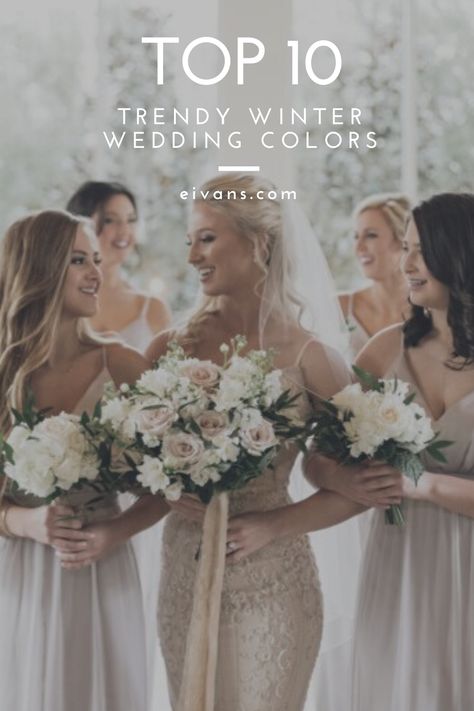 Here are some great choices for the winter wedding colors that you can use for your wedding. Choose one or more of them to make your wedding fantasy colorful. #weddingcolorschemes #weddingcolorschemesfall #weddingphotography Winter Bridesmaid Dress Colors, December Wedding Themes Color Palettes, Winter Wedding Color Palette 2024, Winter Wedding Colors Schemes, Winter Wedding Palette, Pink Winter Wedding, January Wedding Colors, December Wedding Colors, Wedding Color Schemes Winter