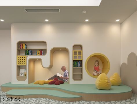 Art Class Interior Design, Pediatric Interior Design, Kids Club Ideas, Playschool Interiors, Kids Area Design, Pediatric Waiting Room Ideas, Kindergarten Interior Design, Daycare Floor Plans, Club Interior Design