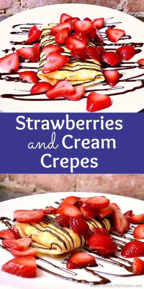 Strawberry Crepes Recipe, Crêpe Recipe, Cream Crepes, Fruit Crepes, Strawberry Cream Cheese Filling, Sweet Crepes Recipe, Crepes Party, Chocolate Sauce Recipes, Easy Crepe Recipe