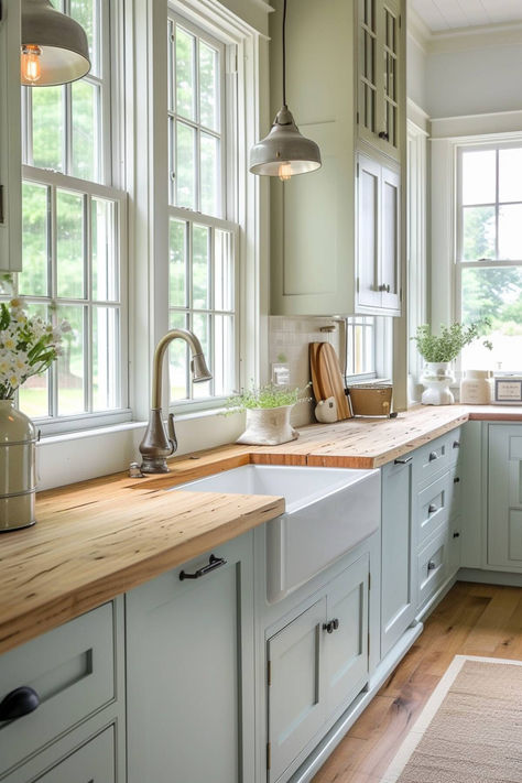 40 Rustic Farmhouse Kitchen Designs for a Gorgeous Home Rustic Farmhouse Kitchen Ideas, 1900 House, Cape Kitchen, Dapur Rustic, Bungalow Renovation, Farmhouse Kitchen Ideas, Country Modern, Timeless Kitchen, Modern Kitchen Island