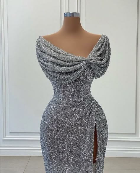 Luxury Full-length Dinner Gown, Luxury Fitted Gray Evening Dress, Dinner Dress Classy Dona Matoshi, Classy Evening Dresses Dona Matoshi, Luxury Pre-draped Fitted Gown, Evening Dresses 2022, Diner Dress, Dinner Gowns, Long Evening Dresses