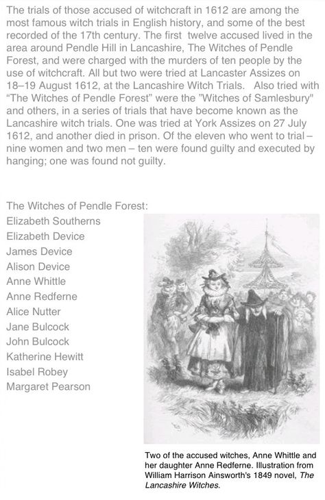 The trials of those accused of witchcraft in 1612 are among the most famous witch trials in English history. Writing Witchcraft, Witch Craft History, Salem Witch Trials Homeschool, Literary Witch, The History Of Witchcraft, History Of Witches, History Of Witchcraft, History Of Witchcraft Books, Famous Witches