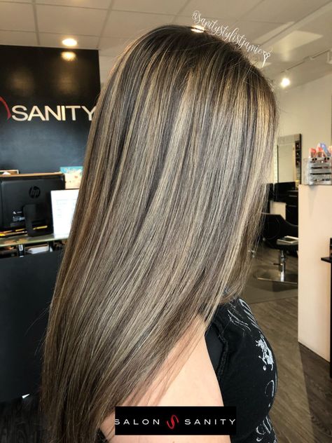 Super Blonde Highlights On Brown Hair, Black Hair Light Highlights, Half Head Highlights Brown Hair Straight, Blonde Highlights On Dark Hair Straight, Straight Brown Hair With Highlights, Blonde Highlights On Black Hair, Full Head Highlights, Dark Brown Hair Balayage, Balayage Straight Hair