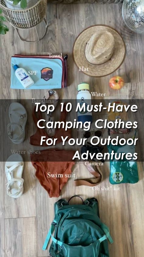 Discover the top 10 must-have camping clothes for your outdoor adventures! From durable hiking boots to cozy fleece jackets, these essentials will keep you comfortable and stylish in the great outdoors. Whether you're camping in the mountains or by the beach, make sure you have the right gear to stay warm and dry. Shop now for the best selection of camping clothes! Amazon Camping Must Haves, Camping Clothes For Women, Camping Style Clothes, Camping Fits, Camping Outfits For Women Summer, Winter Camping Outfits, Camping Outfits For Women, Camping Clothes, Camping Style