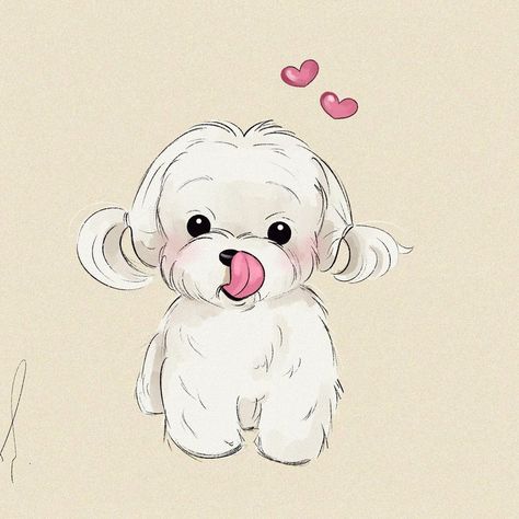 Perro Shih Tzu, Pink Wallpaper Hello Kitty, Dog Line Art, Puppy Drawing, Maltese Puppies, Pumpkin Carvings Stencils, 강아지 그림, Creative Drawing Prompts, Cute Dog Pictures