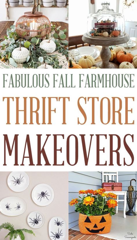 Fabulous Fall Farmhouse Thrift Store Makeovers. If you love Thrift Store Makeovers you are going to flip for these!  Question... what would you have done with an Old Tennis Racket???  #ThriftStoreMakeover #ThriftStoreMakeovers #FallMakeovers #FallDIYProjects #Makeovers #AutumnMakeovers #FallProjects #Farmhouse #FarmhouseMakeovers #FarmhouseDIYS #FarmhouseThriftStoreMakeovers Thrift Store Diy Clothes, Farmhouse Thrift Store Makeovers, Upcycled Furniture Before And After, Thrift Store Diy Projects, Fall Thrift, Diy Thrift Store Crafts, Thrift Store Upcycle, Thrift Store Makeover, Thrift Store Diy