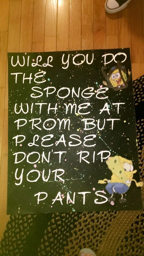 SpongeBob Promposal Spongebob Homecoming Proposals, Spongebob Hoco Proposals, Spongebob Promposal, Sadie Proposals, Hoco Asks, Dance Asks, Hoco Posters, Hoco Signs, Sadies Proposal