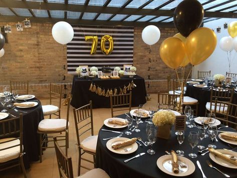 Sylvia's 70th birthday party | CatchMyParty.com 70th Birthday Ideas For Mom, 70 Birthday, 70th Birthday Decorations, Cat Lover Birthday, Birthday Party Table Decorations, 70th Birthday Party, 75th Birthday Parties, Birthday Venues, Mom Party