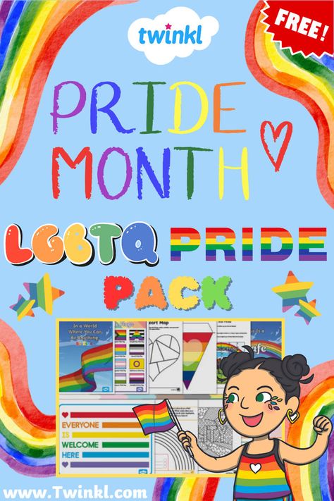 FREE LGBTQ Pride Pack Pride Month Activities, Pride Activities, Teach Kids, Lgbtq Pride, Help Kids, Pride Month, Activities For Kids, For Kids