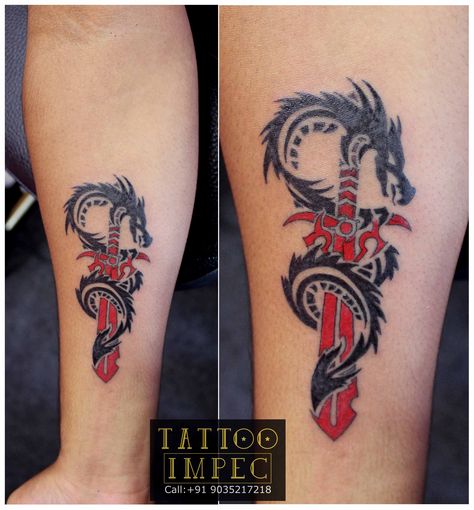 Dragon with knife tattoo # ;)  Get inked from Experienced Tattoo Professional..  Call: Sunil C K @ +91 9035217218 to book your appointment. www.facebook.com/tattooimpec Knife Dragon Tattoo, Dragon Knife Tattoo, Knife Tattoos, Dragon Knife, Tattoo Dragon, Knife Tattoo, Book Your Appointment, Dragon Tattoo, Tattoo Ideas