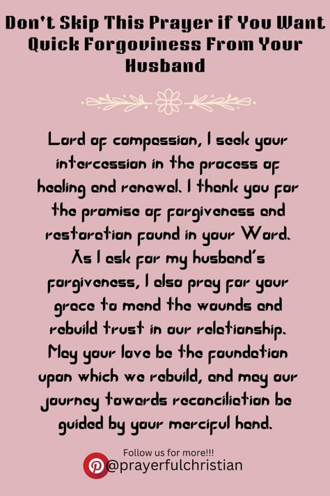 A prayer for God to soften your husband heart to forgive you. Prayer of forgiveness, prayer for forgiveness, Forgiveness prayer, Powerful prayer for those seeking forgiveness Prayers For Forgiveness Relationships, Prayer To Soften Husbands Heart, Prayer For Troubled Marriage, Prayer For Forgiveness, Praying Wife, Prayer For My Marriage, God Centered Relationship, Prayers For My Husband, Prayer For Husband