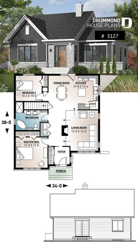 Drummond House Plans, Basement House Plans, Sims 4 House Plans, Small House Floor Plans, Casas The Sims 4, Sims House Plans, Craftsman Style Home, Casas Coloniales, Sims House Design