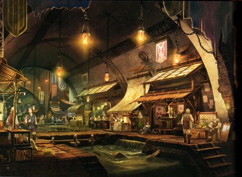 Underground Village, Village Concept Art, Underground City, Steampunk City, Fantasy Town, Underground Cities, Fantasy City, Fantasy Places, Fantasy Setting