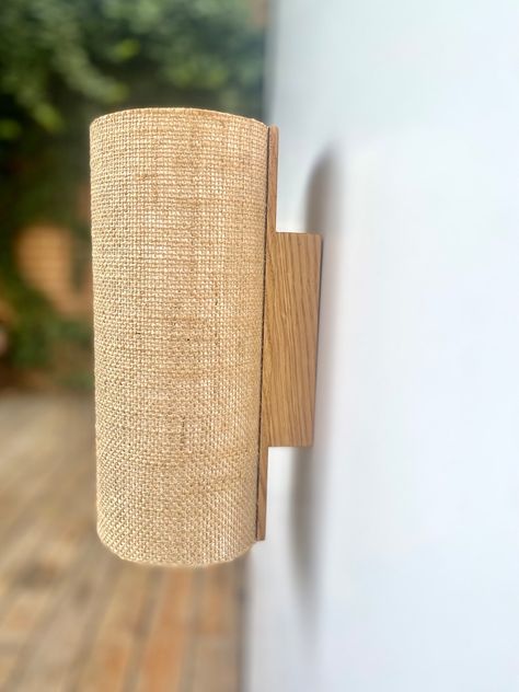 Wall Lamp Wood, Wooden Wall Lamp, Luminaria Diy, Lighting Updates, Open Plan Living And Dining, Wall Lamps Living Room, Decorative Throws Blanket, Oak Wall, Lamp Wood