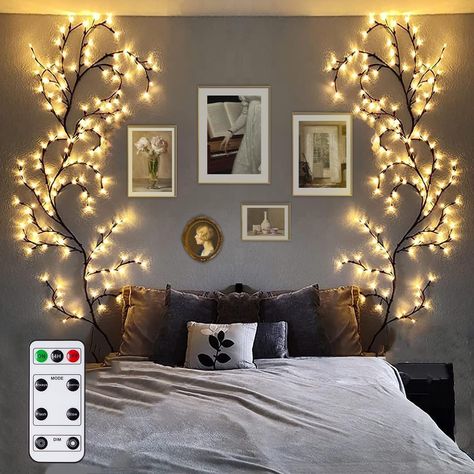 babadeda Enchanted Willow Vine Lights with Remote 1 Pack, Warm White and Multicolor Lights, Christmas Indoor Wall Lights Branches Lights, Home Decor for Wall, Room, Home Decor Enchanted Willow Vine, Vines Decor, Vine Lights, Branch Lights, Lighted Branches, Lights For Bedroom, Led Tree, Indoor Wall Lights, Lights Christmas