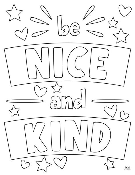 Whatever the occasion might be choose from 45 kindness coloring pages perfect to teach and entertain your kids and/or students. 100% FREE! Print from home! Positive Coloring Pages Free Printable, Affirmation Coloring Pages For Kids, Kindness Coloring Pages Free Printable, Free Coloring Pages Printables For Kids, Easy Adult Coloring Pages, Kindness Coloring Pages, Friends Coloring Pages, Quotes Coloring Pages, Donut Drawing