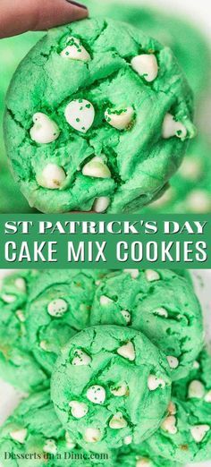 ST PATRICKS DAY CAKE MIX COOKIES Green Cookies, St Patricks Food, St Patrick Day Snacks, St Patricks Day Cakes, Cake Mix Cookie, St Patrick's Day Cookies, St Patrick Day Treats, San Patrick, St Patricks Day Food