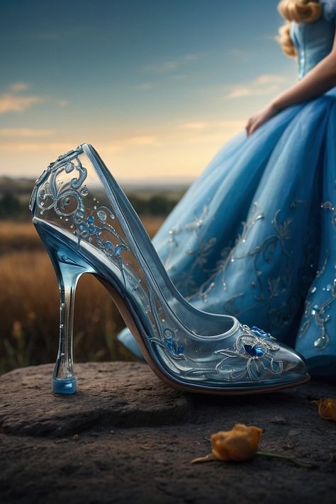 Right Wedding Dress, Fairy Heels, Cinderella Wallpaper, Cinderella Aesthetic, Weird Colors, Fairy Shoes, Cinderella Carriage, Disney Princess Artwork, Glass Shoes