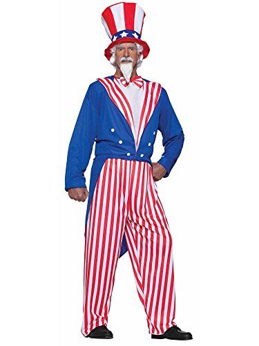 Patriotic Costumes Adults Will Love | WebNuggetz.com Uncle Sam Costume, Patriotic Costumes, Bow Tie Top, Diy Kostüm, Stripped Tops, Plus Size Halloween, White Beard, Uncle Sam, Adult Halloween Costumes