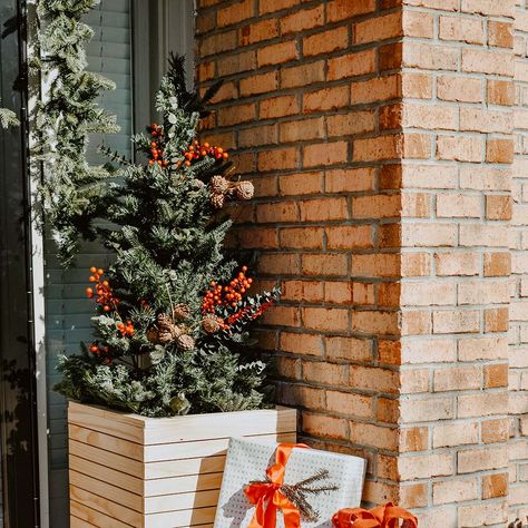 Modern Christmas Tree Planter Diy Wooden Planter Boxes, Christmas Tree Planter, Diy Wooden Planters, Christmas Planter, Paint Stir Sticks, Reception Entrance, Tree Planters, Cedar Planters, Wooden Planter Boxes