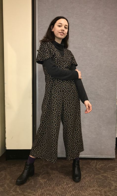 Winter Outfit Inspiration ~ turtleneck under a jumpsuit + chunky boots Turtleneck Under, Winter Outfit Inspiration, Curated Vintage, Chunky Boots, Capsule Wardrobe, Winter Outfits, Turtle Neck, Jumpsuit, Outfit Inspirations