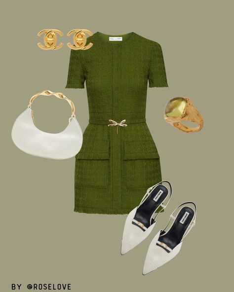 This refined green dress, paired with gold accents and sleek white accessories, is your go-to look for effortless sophistication. Perfect for any occasion where you want to shine with understated glamour. Dress : https://sovrn.co/1l7an0e Shoes : https://sovrn.co/f4vctnk Bag : https://sovrn.co/9qxoqfp Ring : https://sovrn.co/1pwodh3 🛒 Upgrade your wardrobe today! #EleganceRedefined #ChicStyle #FashionEssentials #ROSELOVE Understated Glamour, Glamour Dress, White Accessories, To Shine, Fashion Essentials, Old Money, Gold Accents, Green Dress, Timeless Elegance