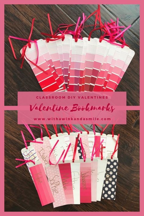 Printable Valentine Bookmarks, Valentine Bookmarks, Reading Crafts, Paint Chip Crafts, Valentines Diy Kids, Valentines Bookmarks, Homemade Bookmarks, Valentines Day Book, Valentine's Day Celebration