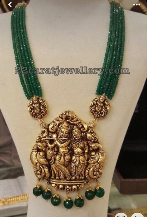 Nakshi Pendants, Radha Krishna Pendant, Krishna Pendant, Lord Radha, Temple Jewelry Necklace, Antique Gold Jewelry Indian, Pearl Jewelry Design, Gold Jewelry Simple Necklace, Gold Necklace Indian Bridal Jewelry