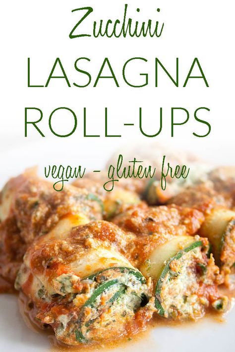 Zucchini Lasagna Roll-Ups (vegan, gluten free) - These low carb zucchini noodles have a spinach tofu ricotta filling. They are perfect for a keto diet. #zucchinilasagnarollups #zucchini Vegetarian Recipes Zucchini, Vegan No Carb Meals, Meat Free Keto, Meatless Meals Low Carb, Fruititarian Recipes, Vegan Keto Lunch, Vegan Low Glycemic Recipes, Vegan Zucchini Recipes Dinners, Vegan No Carb Recipes