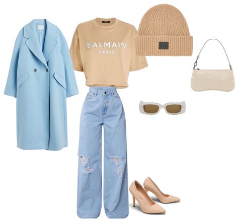 Blue And Beige Outfits, Blue And Beige Outfit, Beige Outfit Ideas, Tan Outfit, Spanish Fly, Outfit Office, Color Combos Outfit, Beige Jeans, Elegant Outfit Classy